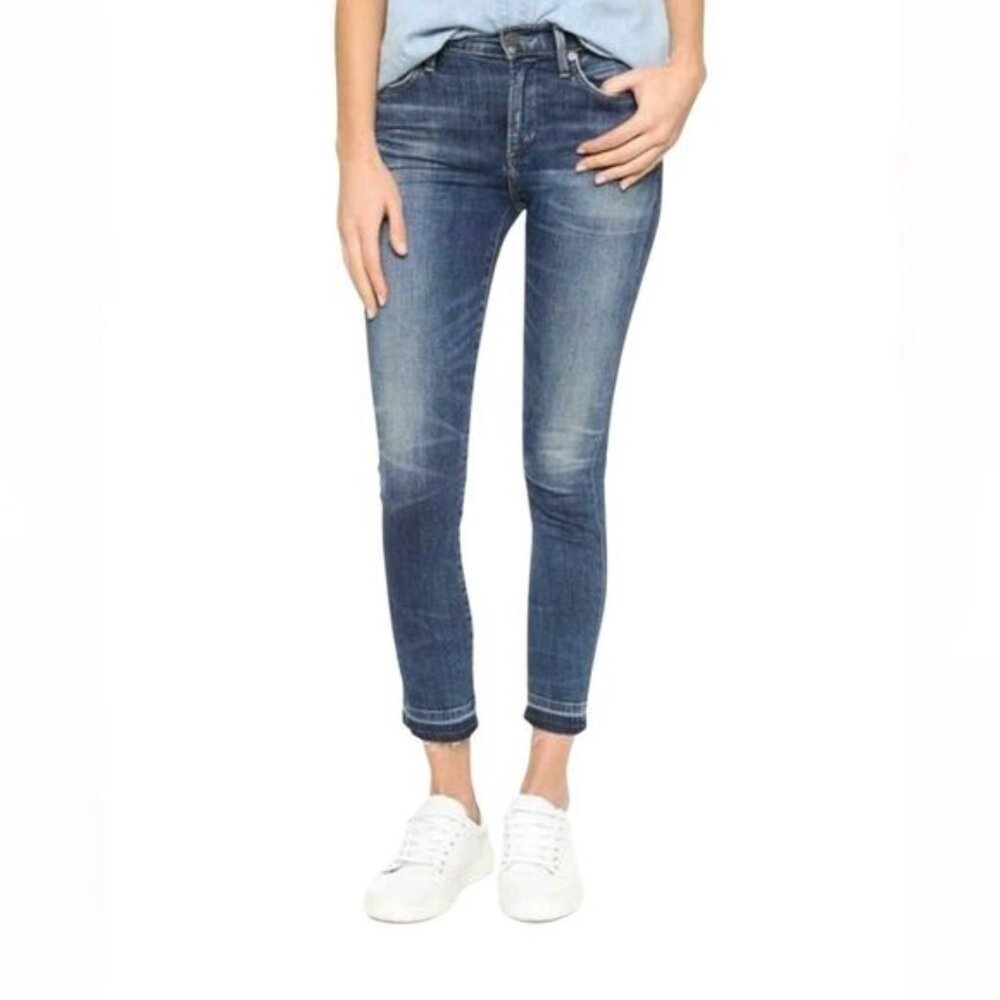 Citizens Of Humanity Denim Rock Crop High Ride Skinny Jeans Size 26